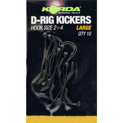 Лентяйка "KORDA" "D-Rig Kickers Green Large" для крючка №2-4 (уп. 10 шт.) KICK14