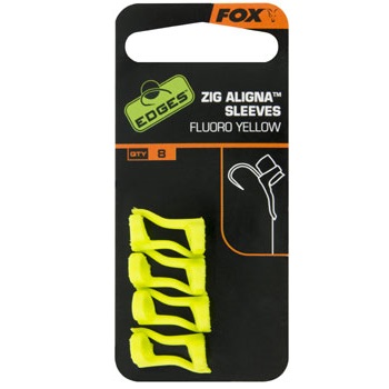 Крепление для плавающего материала "FOX EDGES" "Zig Aligna Sleeves Fluoro Yellow" (уп. 8 шт.) CAC666