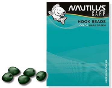 Бусина для крючка "NAUTILUS" "Hook Beads" (Dark Green) (уп. 30 шт.)